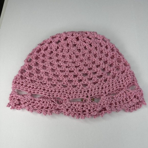 Handmade New Juliet Hobbii Rainbow 8/4 100% Cotton Pink Knit Beanie - Adult M/L - Picture 6 of 9
